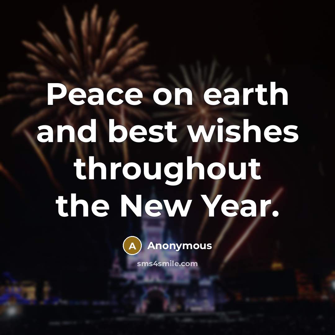 “Peace on earth and best wishes throughout the New Year.” quote by Anonymous