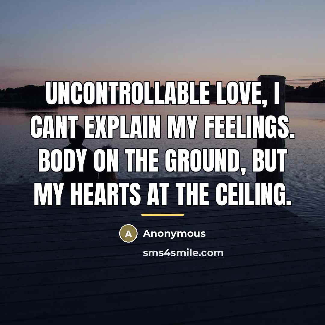 “Uncontrollable love, I cant explain my feelings. Body on the…” quote by Anonymous