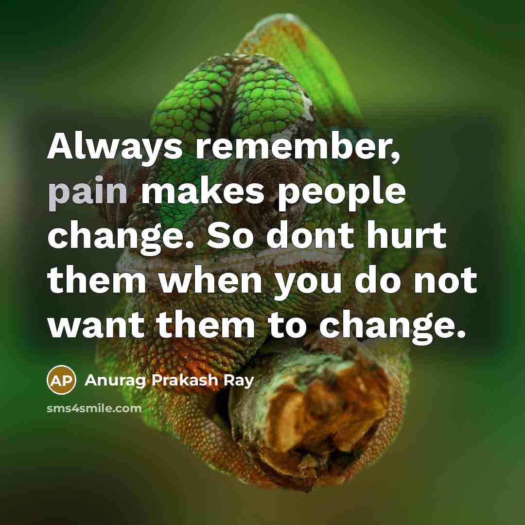“Always remember, pain makes people change. So dont hurt them…” quote by Anurag Prakash Ray