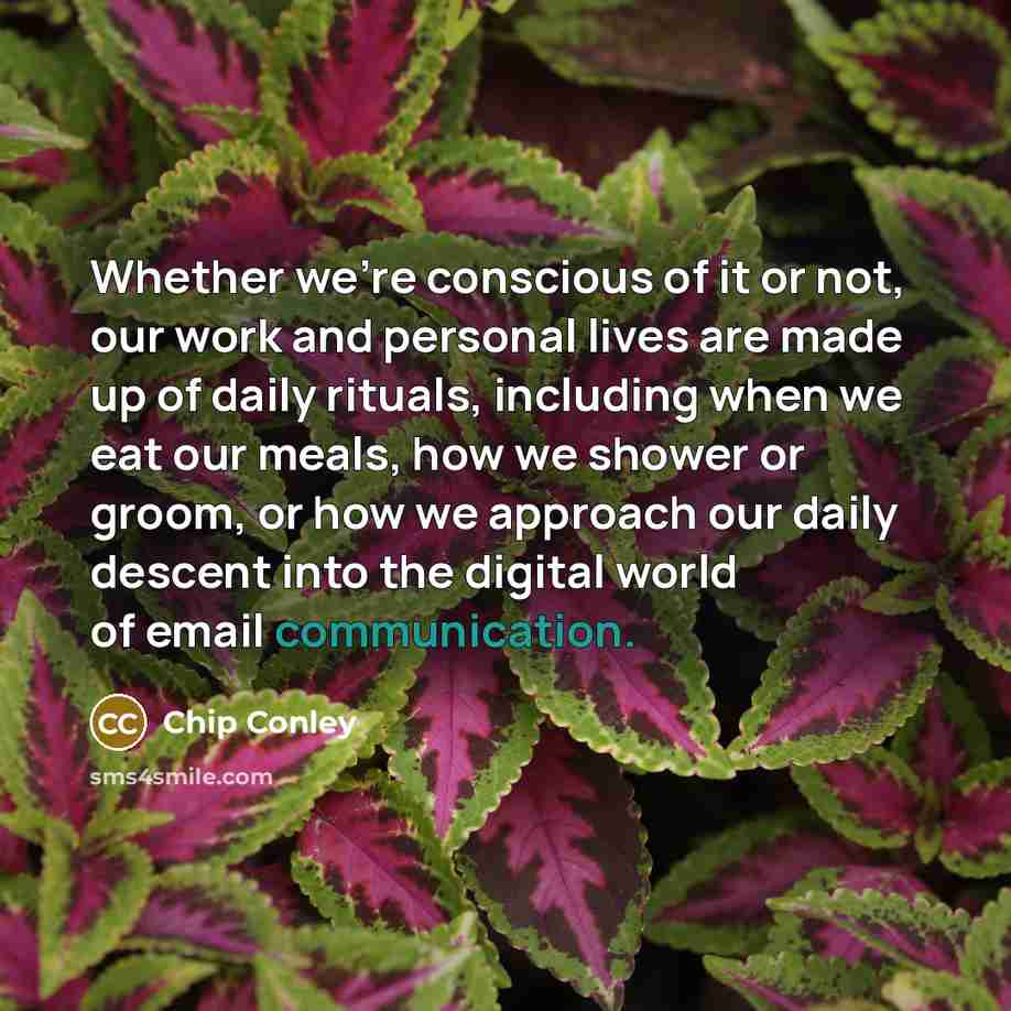“Whether we're conscious of it or not, our work and…” quote by Chip Conley