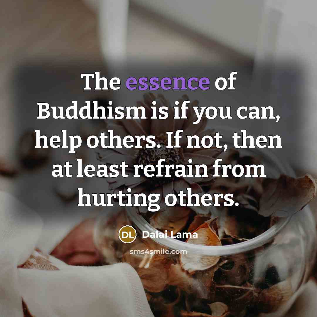 “The essence of Buddhism is if you can, help others.…” quote by Dalai Lama