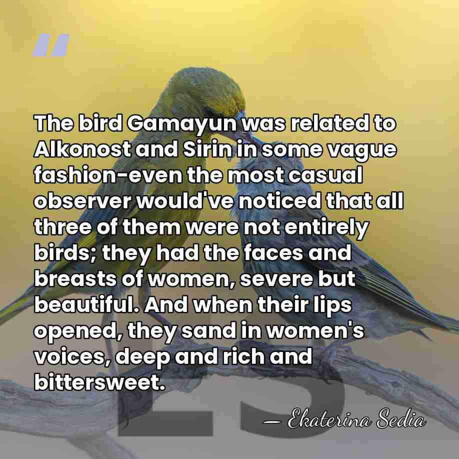The bird Gamayun was related to Alkonost and Sirin in some vague&hellip; - Ekaterina Sedia