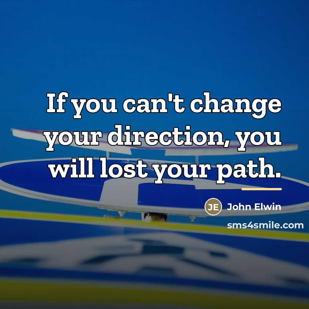 “If you can't change your direction, you will lost your…” quote by John Elwin