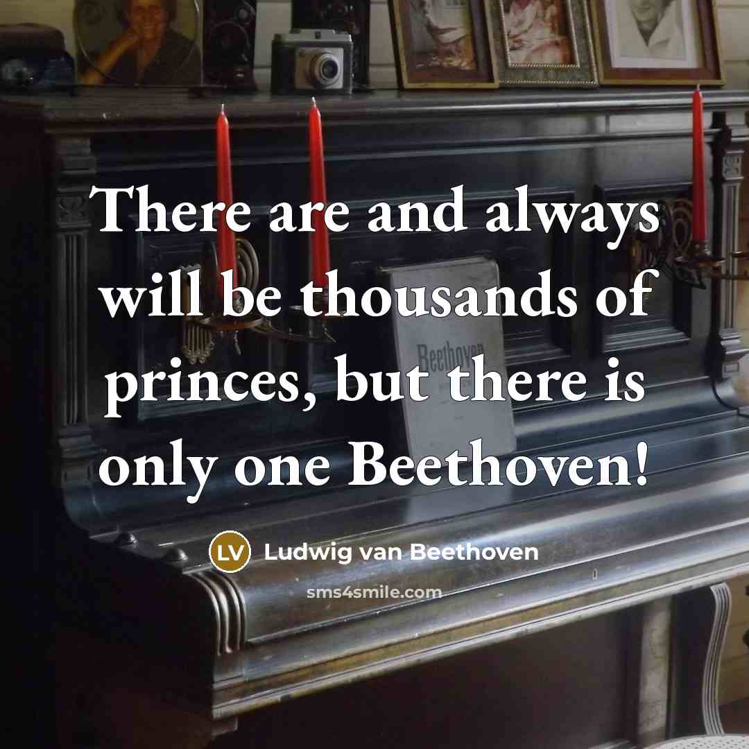 “There are and always will be thousands of princes, but…” quote by Ludwig van Beethoven