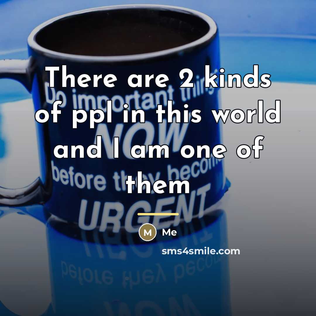 “There are 2 kinds of ppl in this world and…” quote by Me