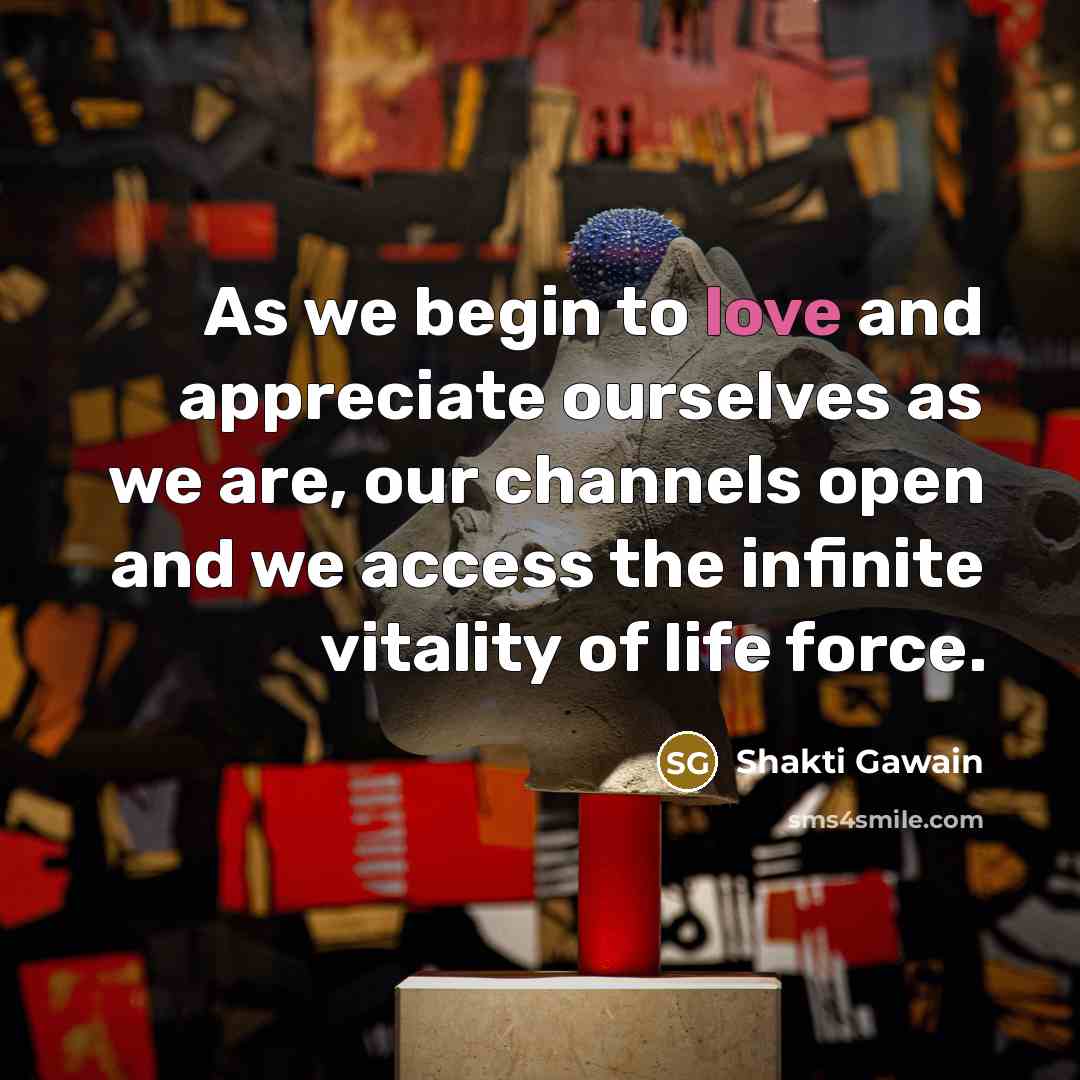 “As we begin to love and appreciate ourselves as we…” quote by Shakti Gawain