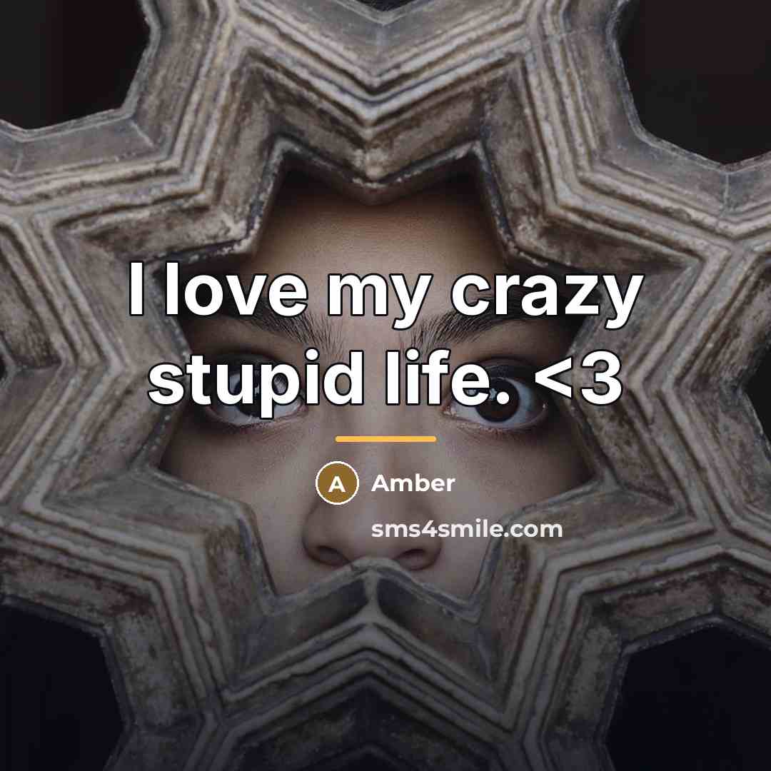 “I love my crazy stupid life.…” quote by Amber