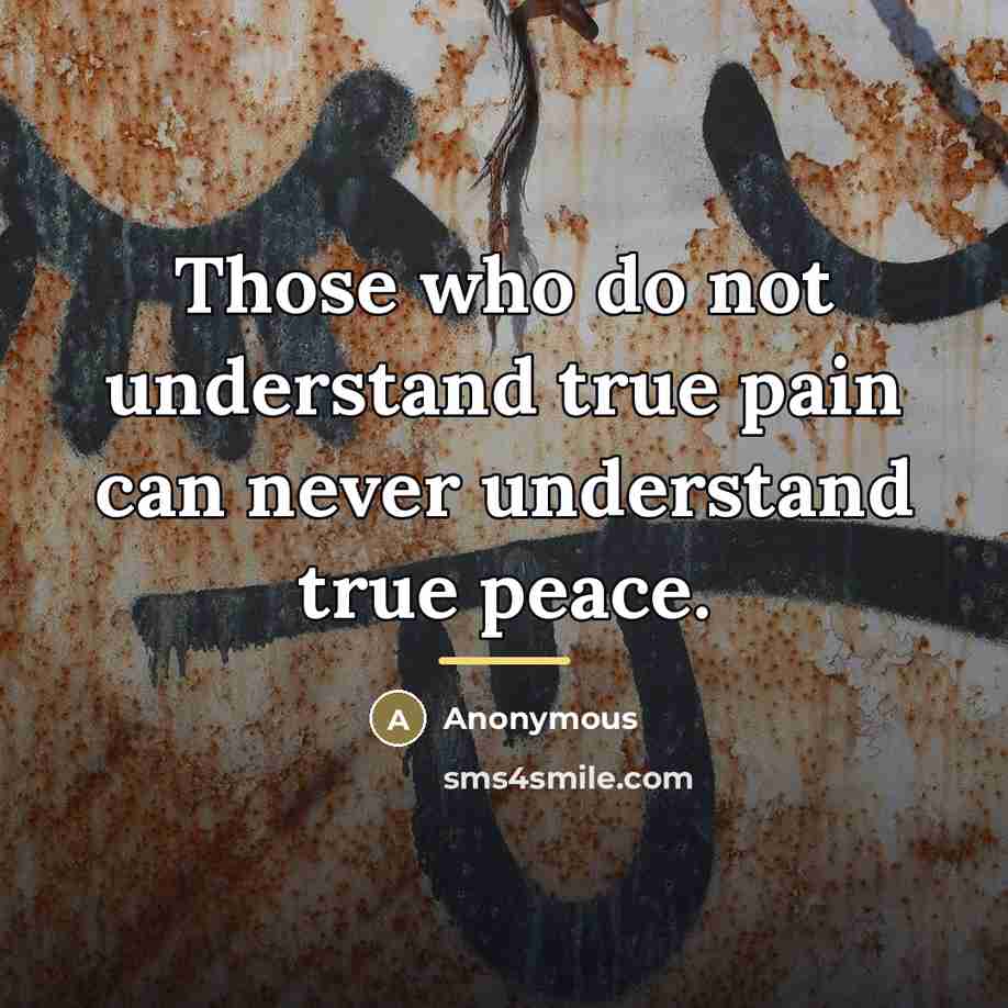 “Those who do not understand true pain can never understand…” quote by Anonymous