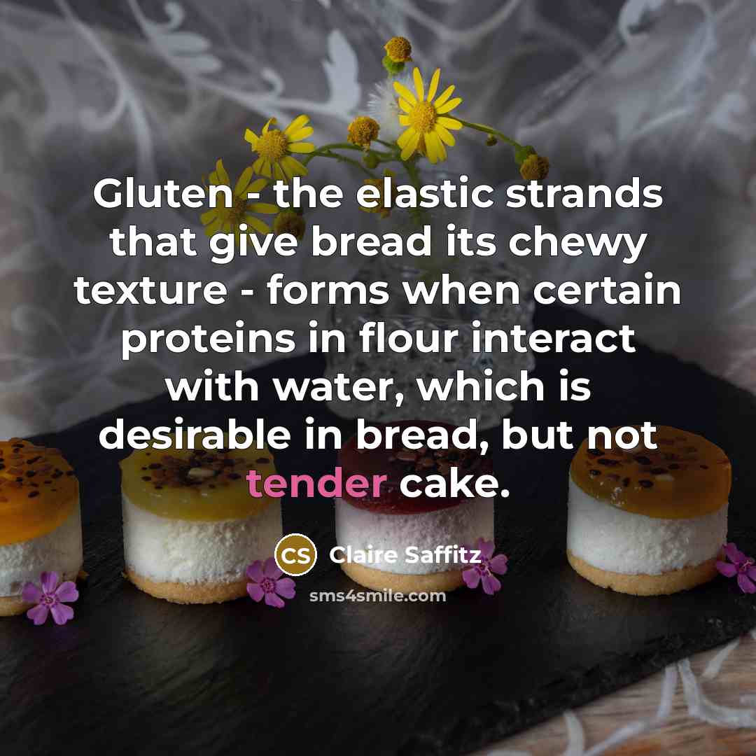 “Gluten - the elastic strands that give bread its chewy…” quote by Claire Saffitz