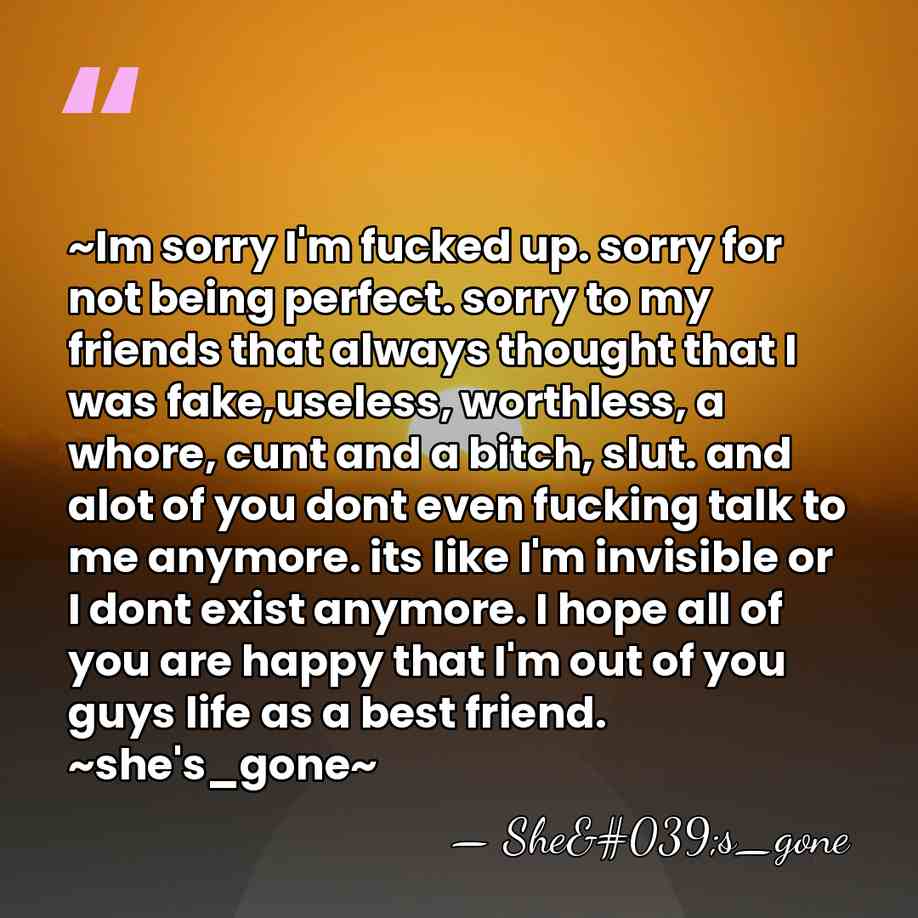 ~Im sorry I'm fucked up. sorry for not being perfect. sorry to&hellip; - She's_gone