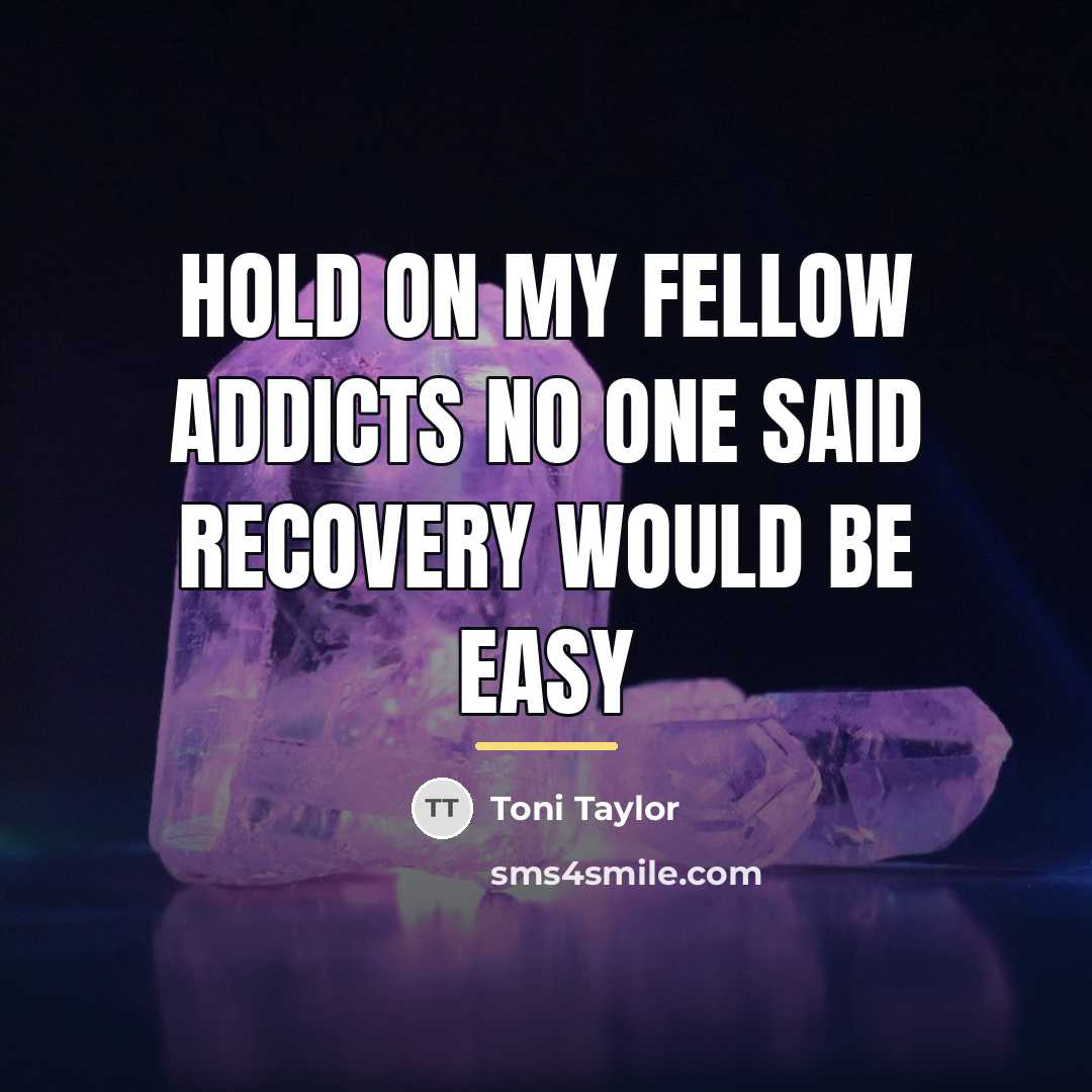 “Hold on my fellow addicts no one said recovery would…” quote by Anonymous