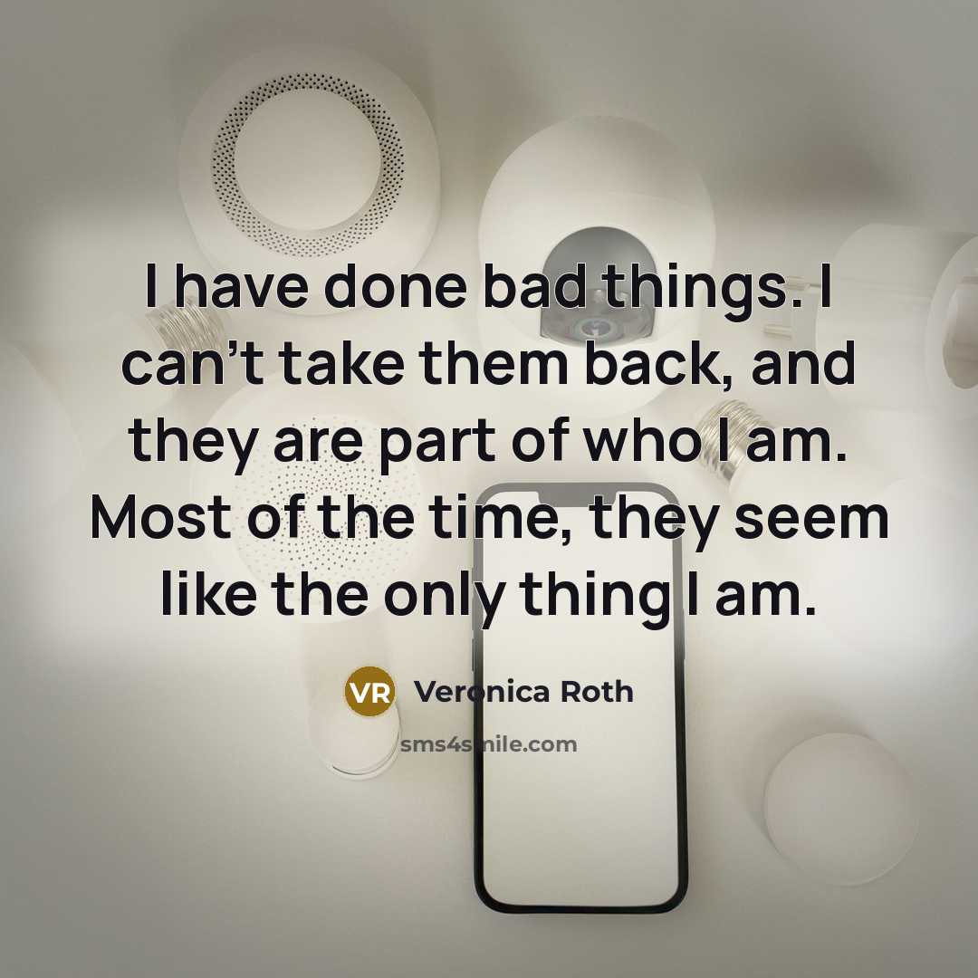 “I have done bad things. I can't take them back,…” quote by Veronica Roth
