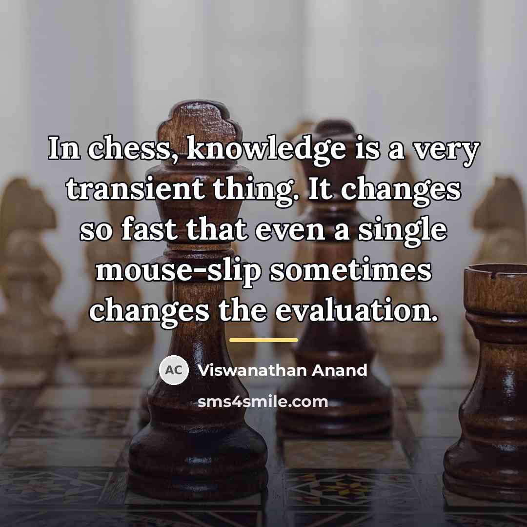 “In chess, knowledge is a very transient thing. It changes…” quote by Viswanathan Anand