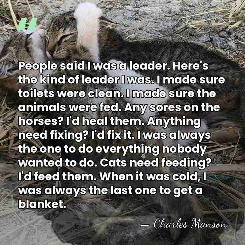 People said I was a leader. Here's the kind of leader I&hellip; - Charles Manson