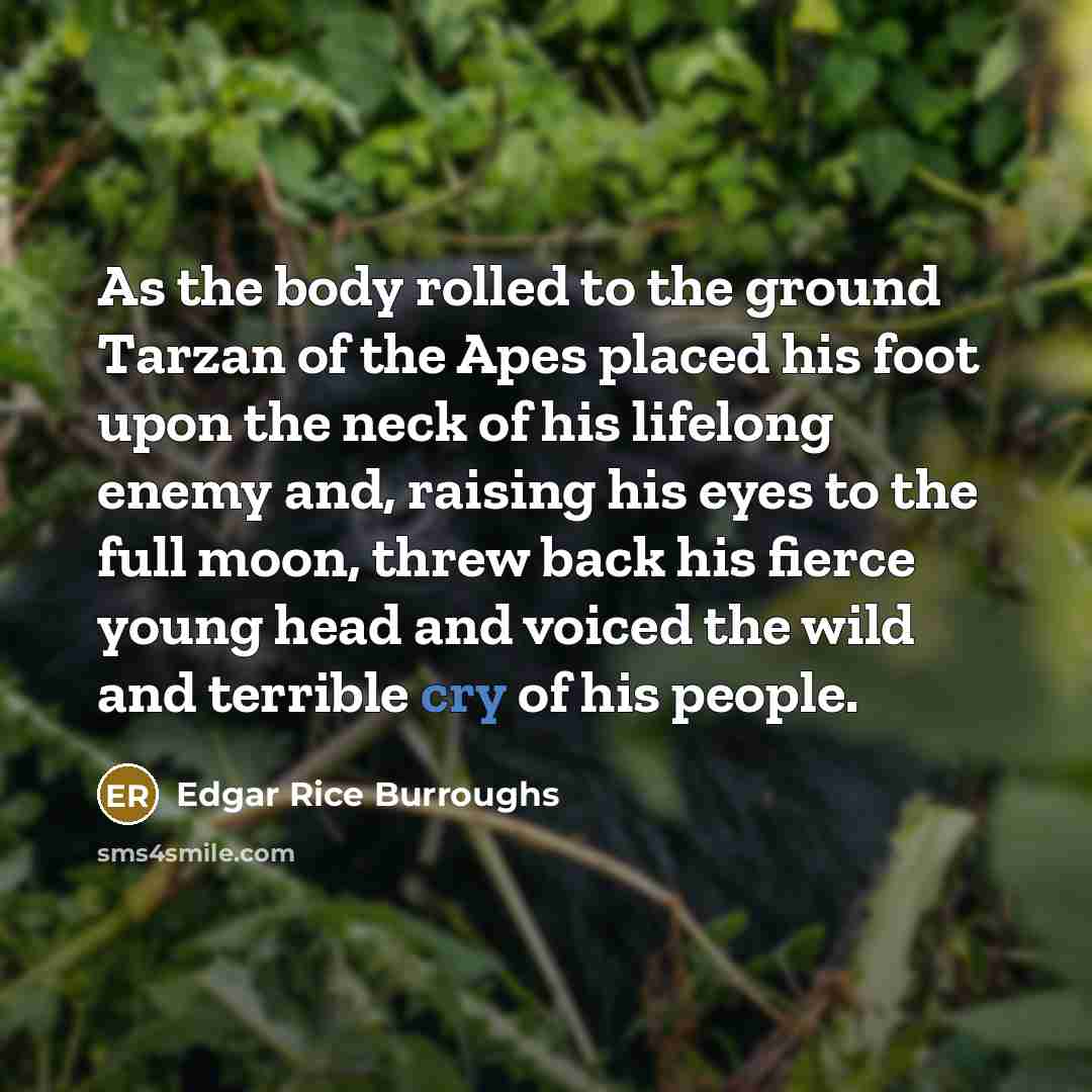 “As the body rolled to the ground Tarzan of the…” quote by Edgar Rice Burroughs