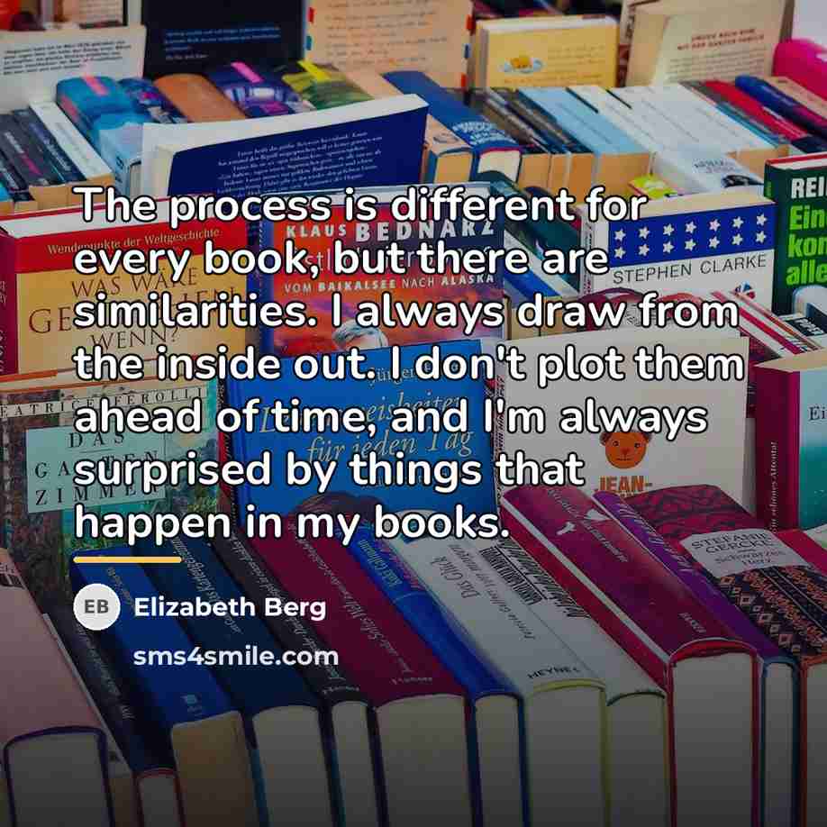 “The process is different for every book, but there are…” quote by Elizabeth Berg