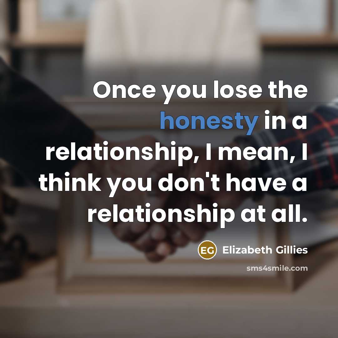 “Once you lose the honesty in a relationship, I mean,…” quote by Elizabeth Gillies