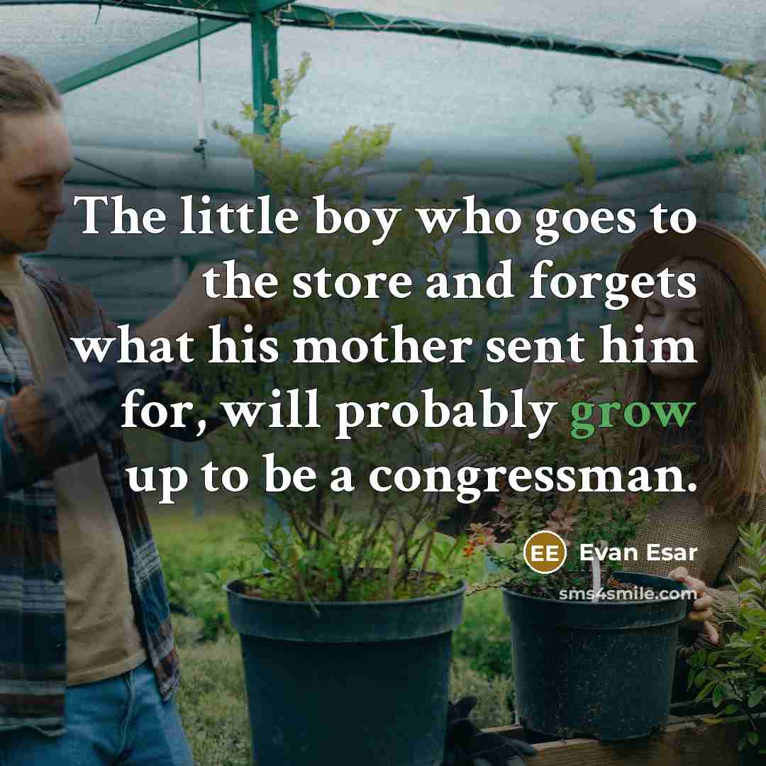 “The little boy who goes to the store and forgets…” quote by Evan Esar
