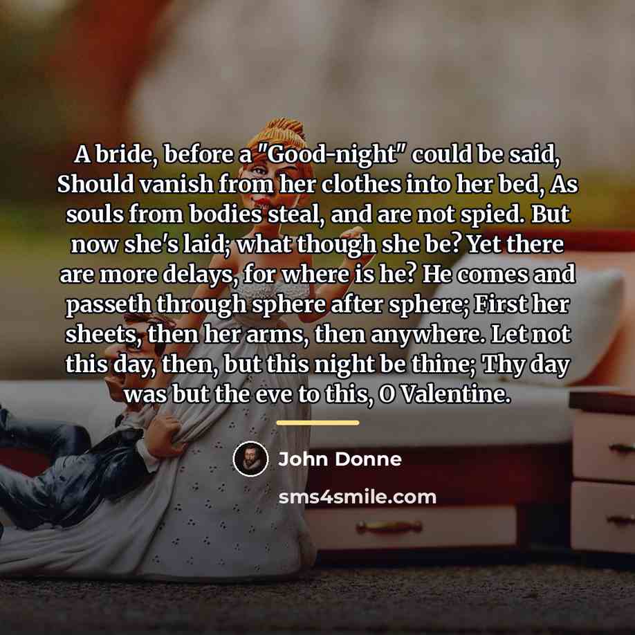 “A bride, before a "Good-night" could be said, Should vanish…” quote by John Donne