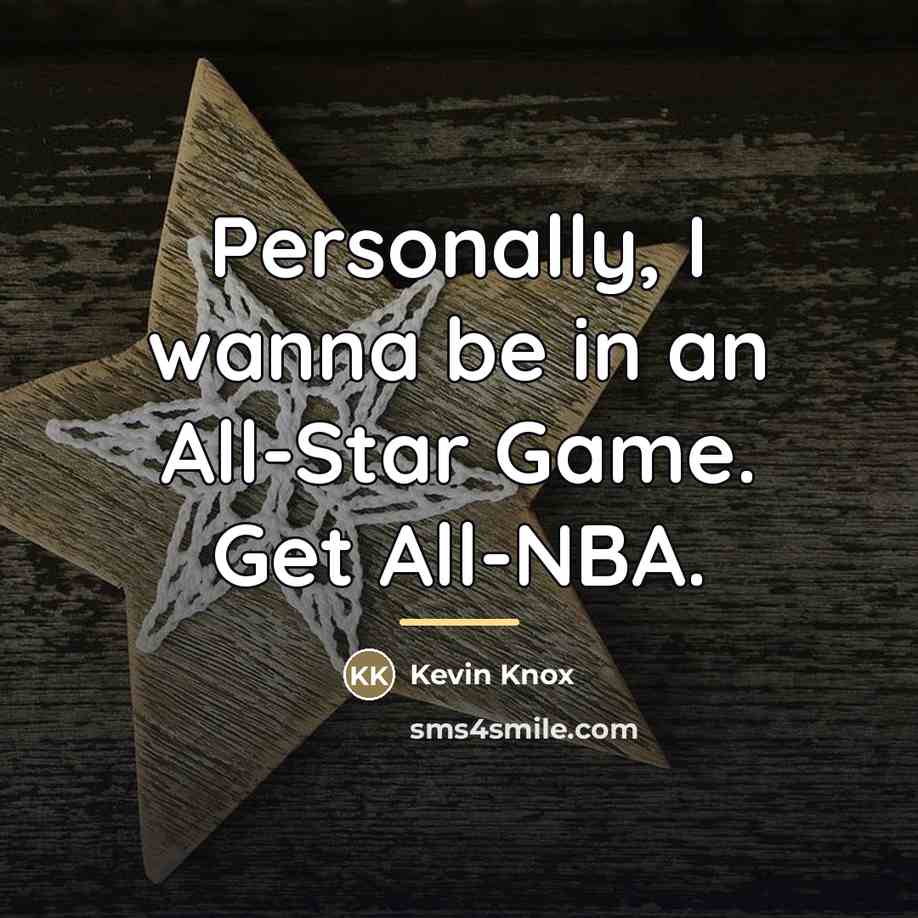 “Personally, I wanna be in an All-Star Game. Get All-NBA.…” quote by Kevin Knox
