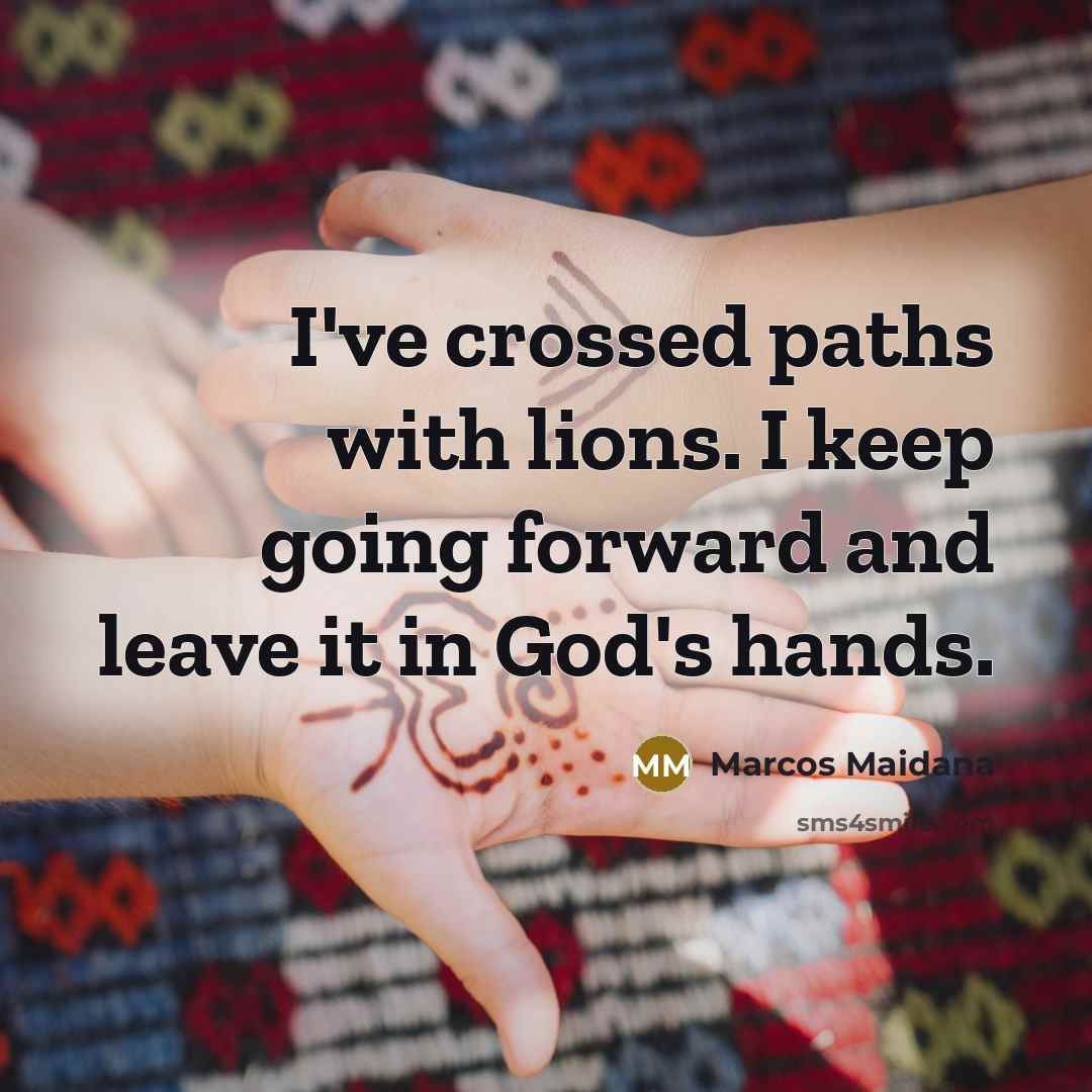 “I've crossed paths with lions. I keep going forward and…” quote by Marcos Maidana