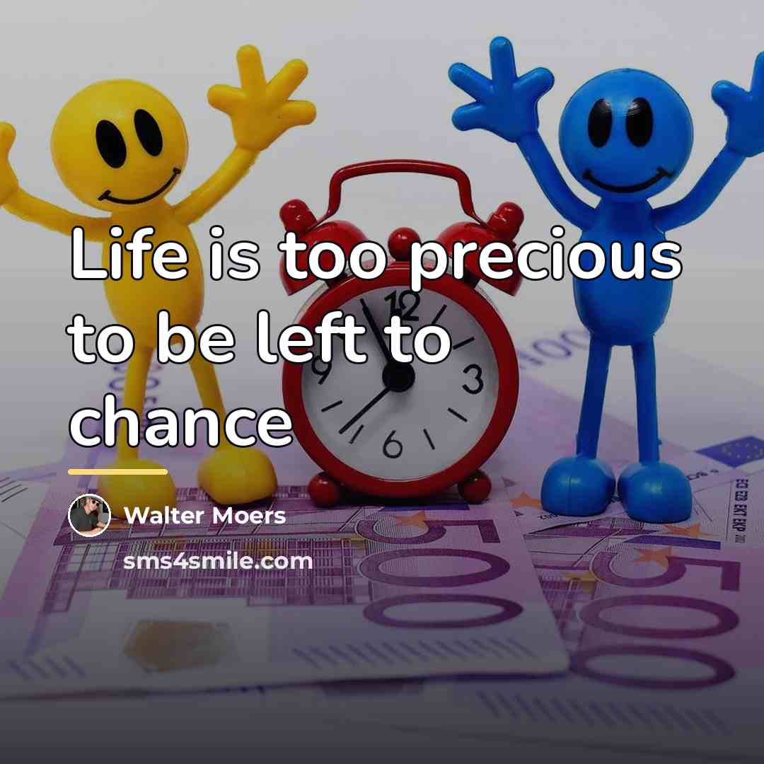 “Life is too precious to be left to chance…” quote by Walter Moers