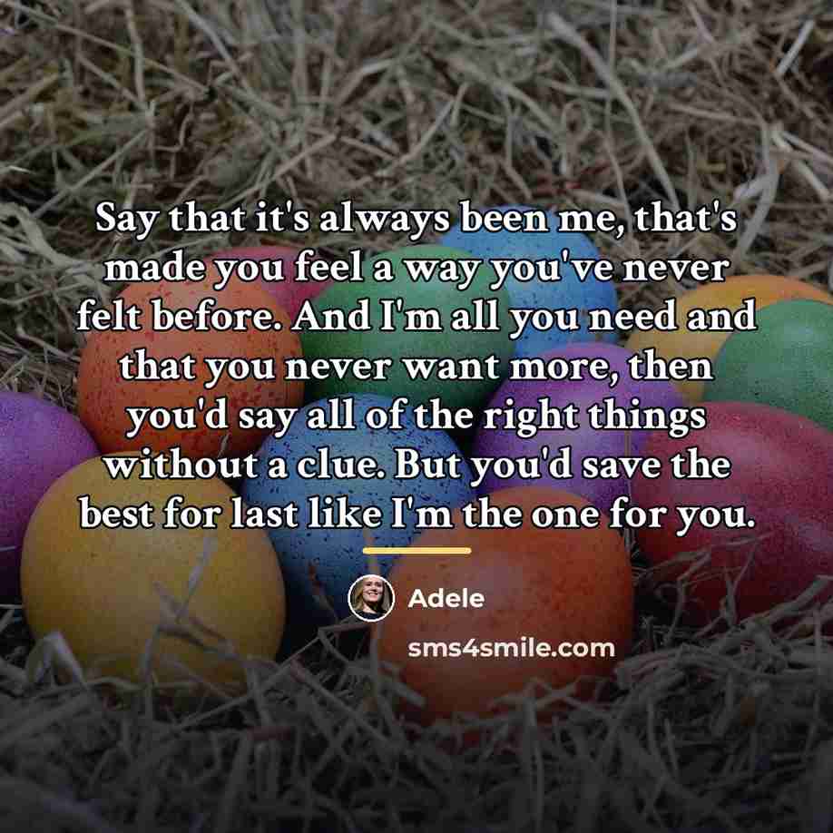 “Say that it's always been me, that's made you feel…” quote by Adele