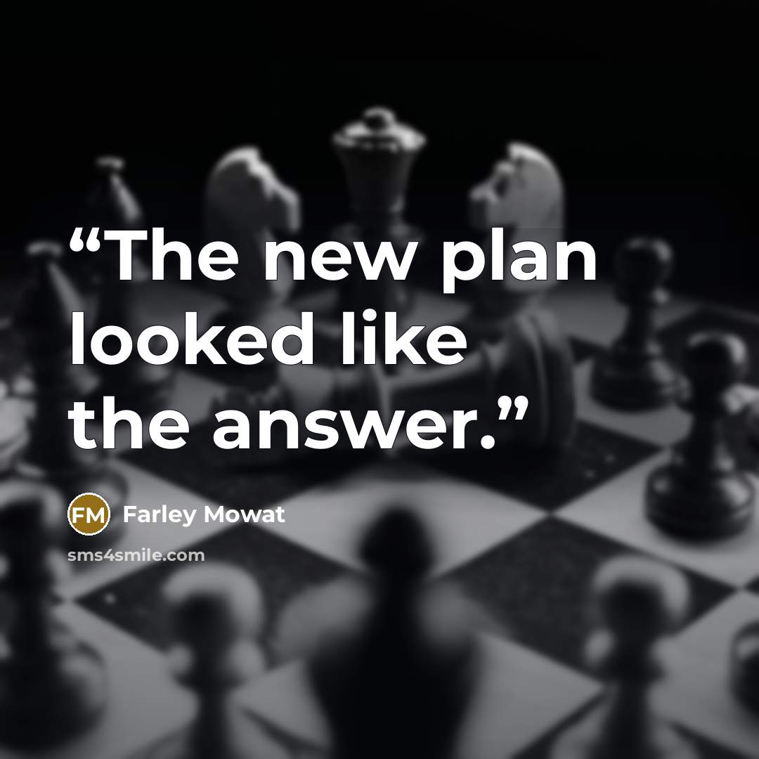 “The new plan looked like the answer.” quote by Farley Mowat