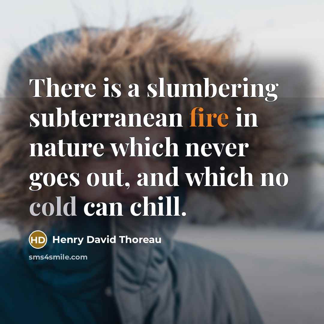 “There is a slumbering subterranean fire in nature which never…” quote by Henry David Thoreau