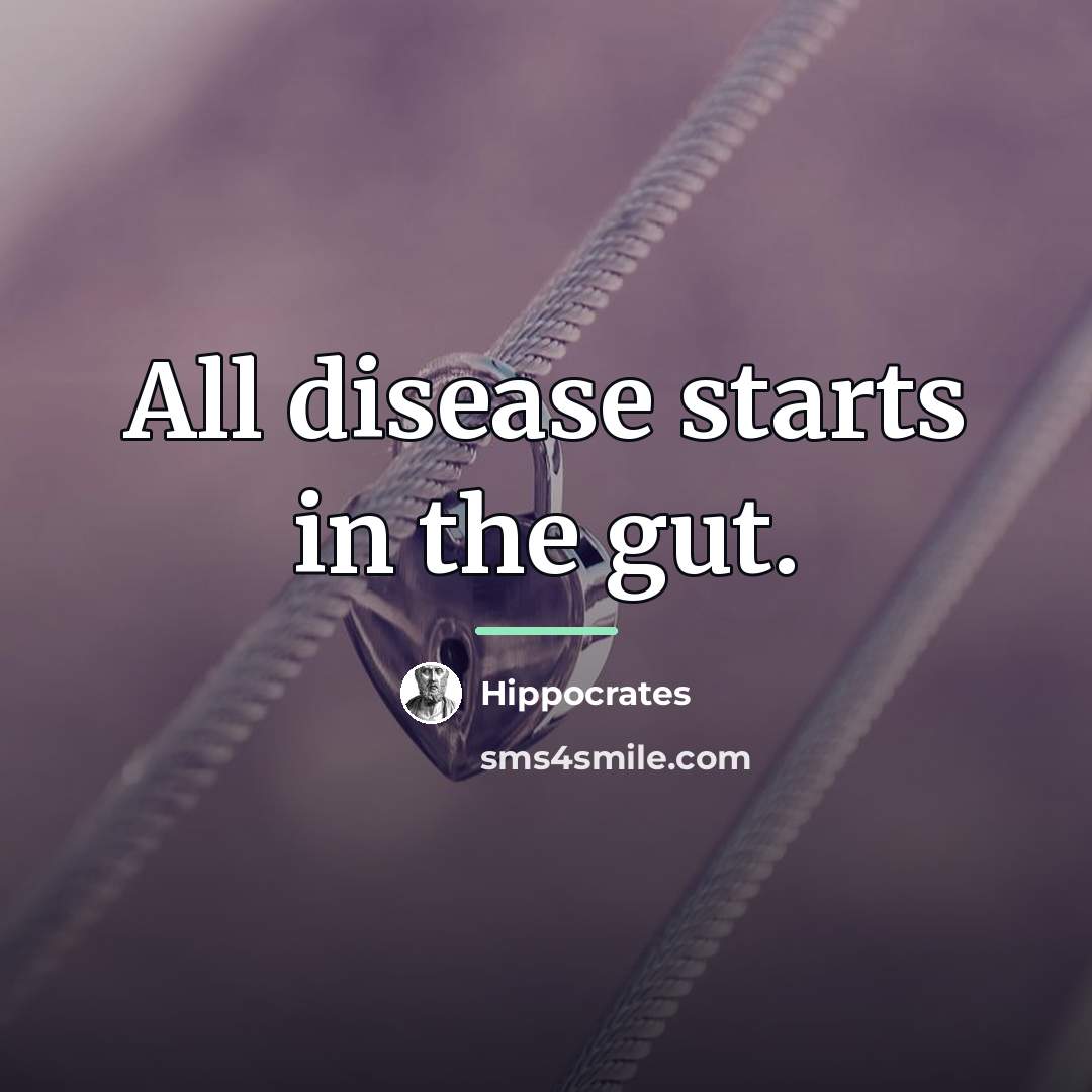 “All disease starts in the gut.…” quote by Hippocrates
