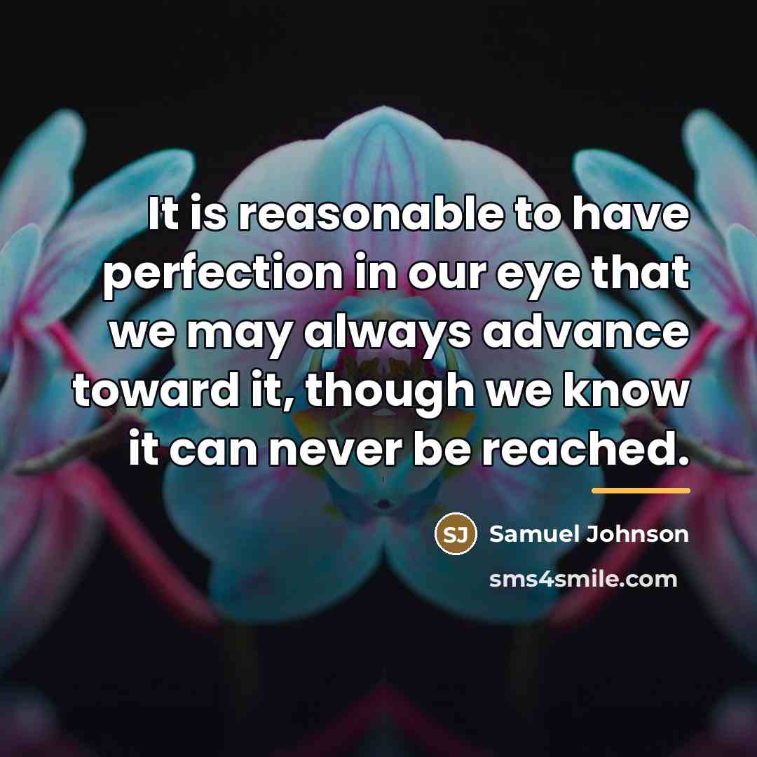 “It is reasonable to have perfection in our eye that…” quote by Samuel Johnson
