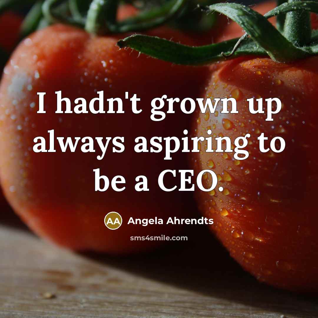 “I hadn't grown up always aspiring to be a CEO.…” quote by Angela Ahrendts