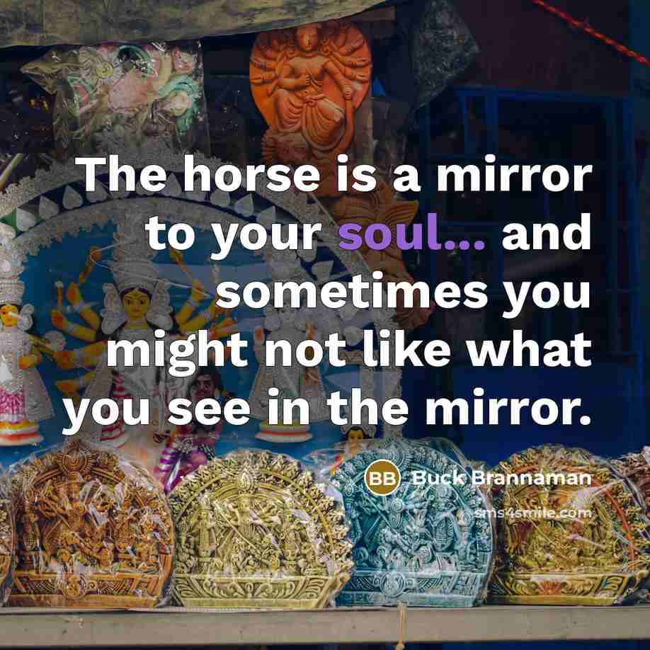 “The horse is a mirror to your soul... and sometimes…” quote by Buck Brannaman