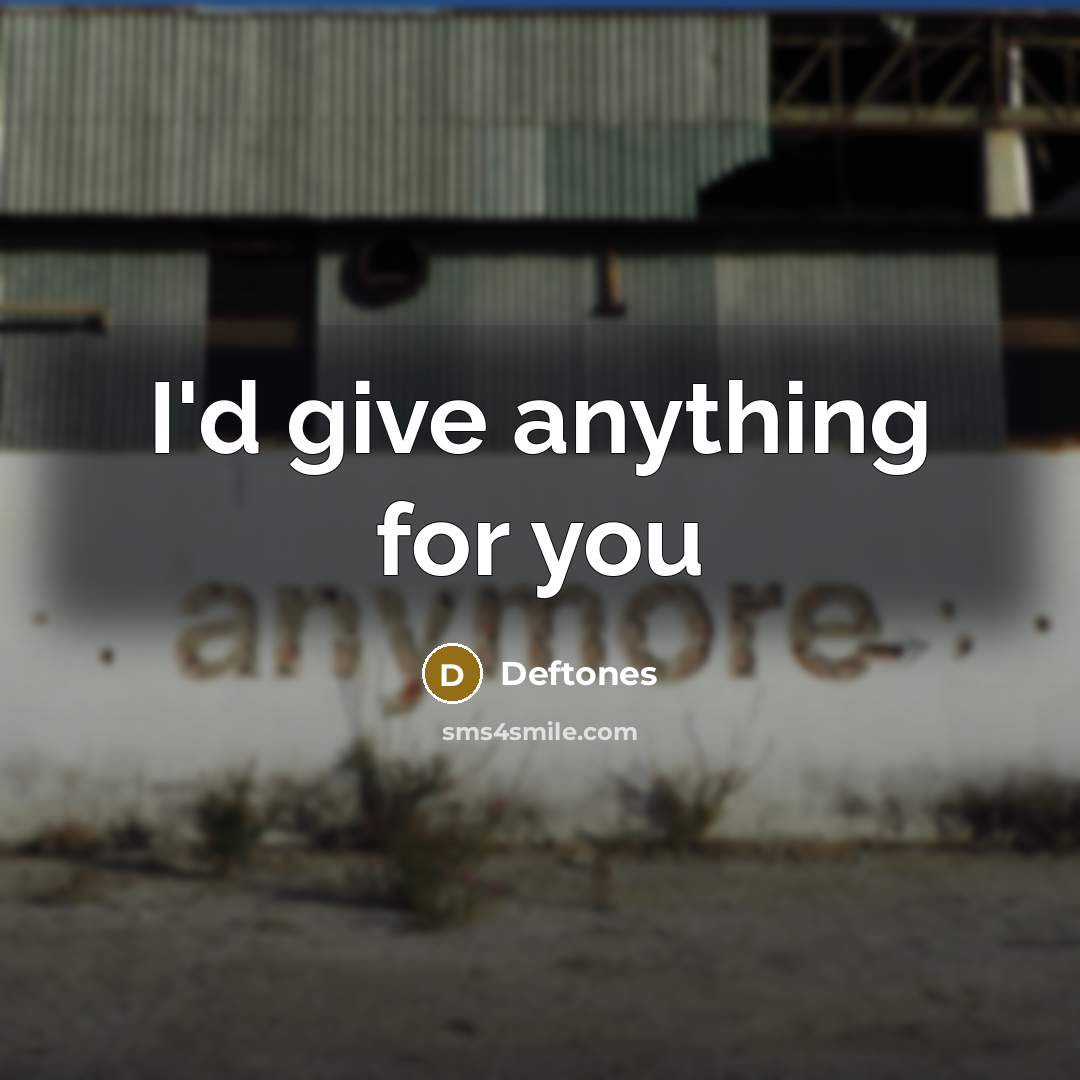 “I'd give anything for you…” quote by Deftones