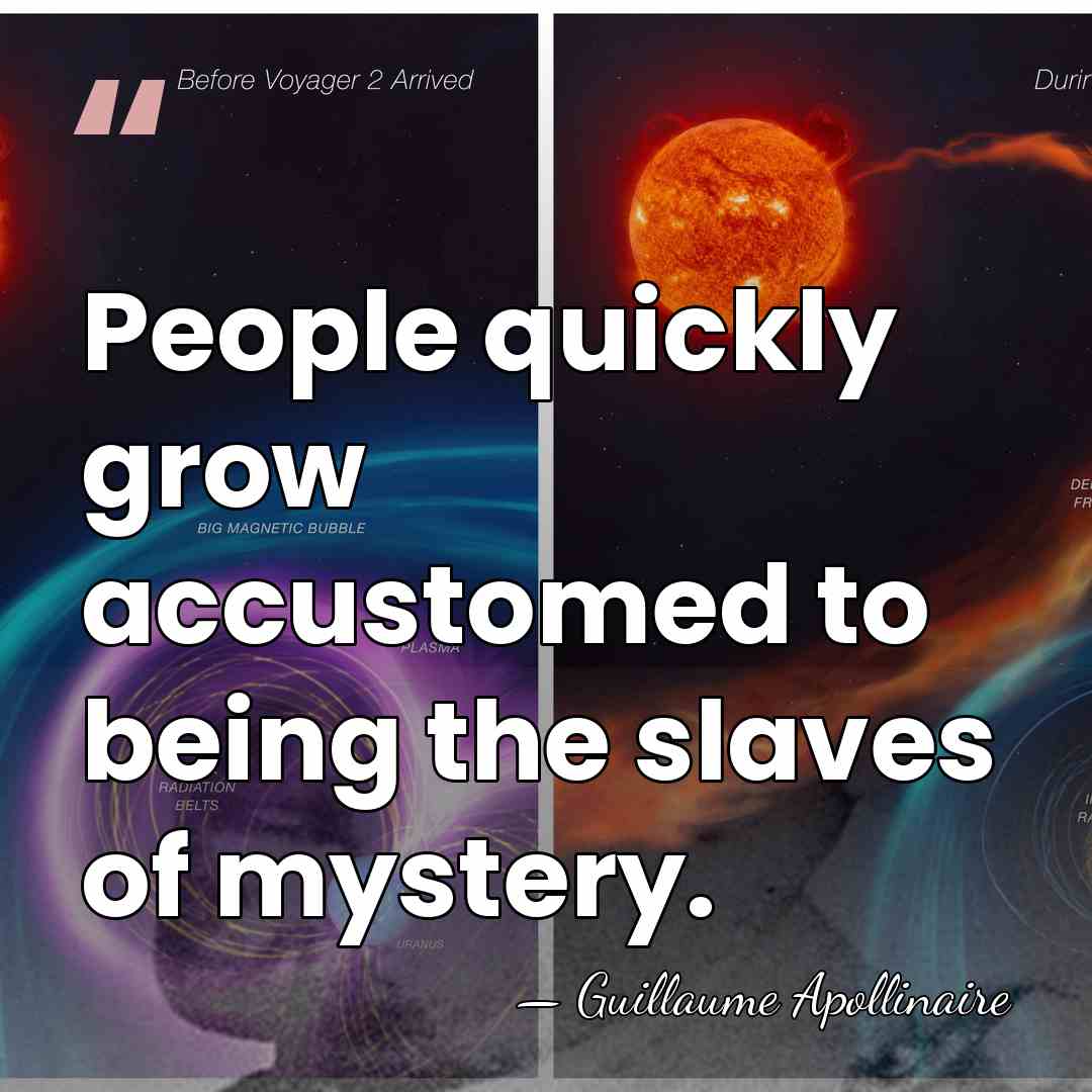 People quickly grow accustomed to being the slaves of mystery. - Guillaume Apollinaire