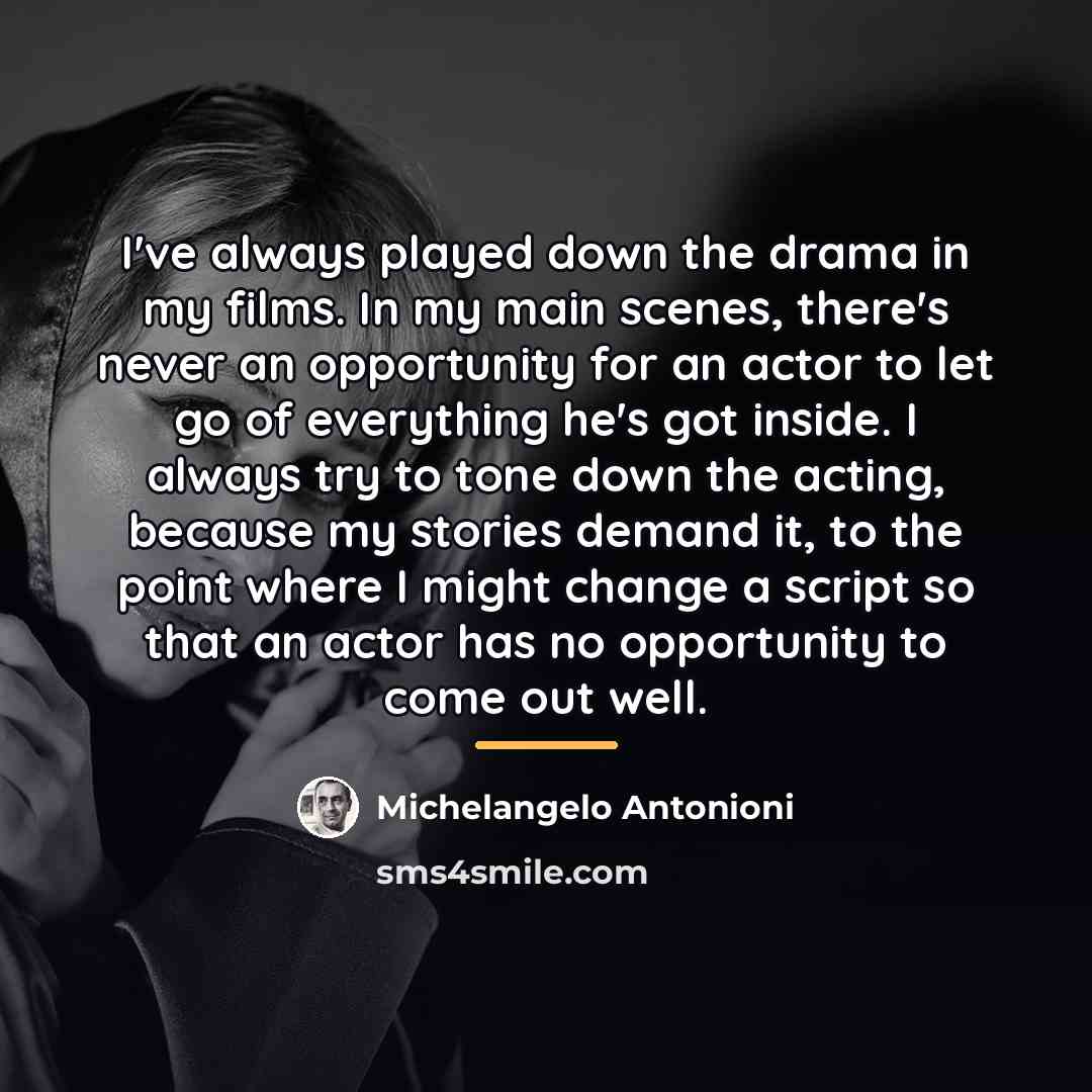 “I've always played down the drama in my films. In…” quote by Michelangelo Antonioni