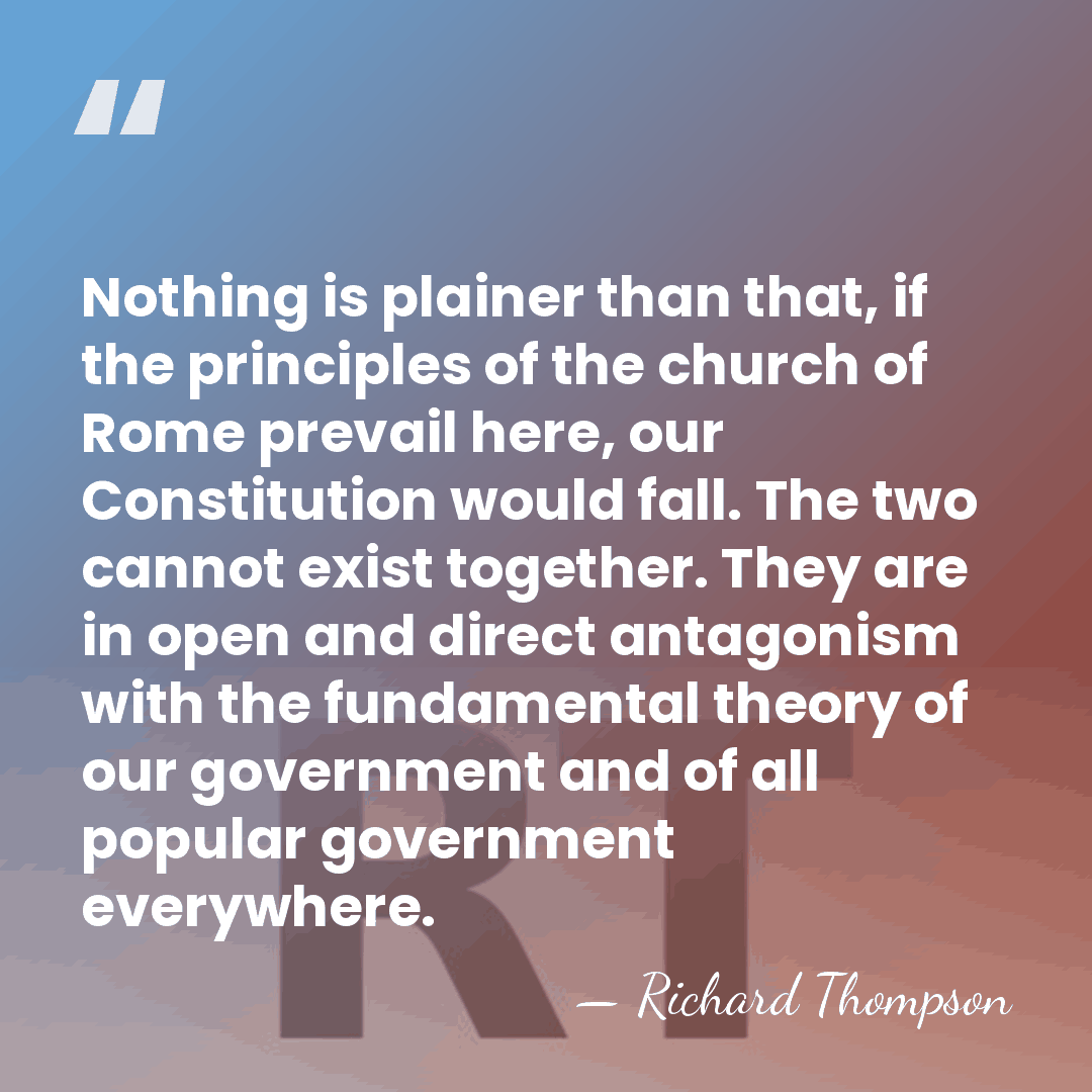 Nothing is plainer than that, if the principles of the church of&hellip; - Richard Thompson