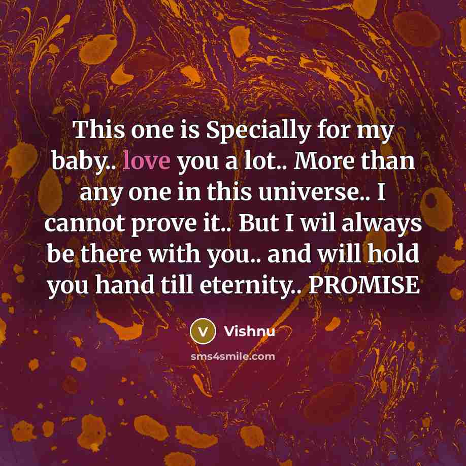 “This one is Specially for my baby.. love you a…” quote by Vishnu