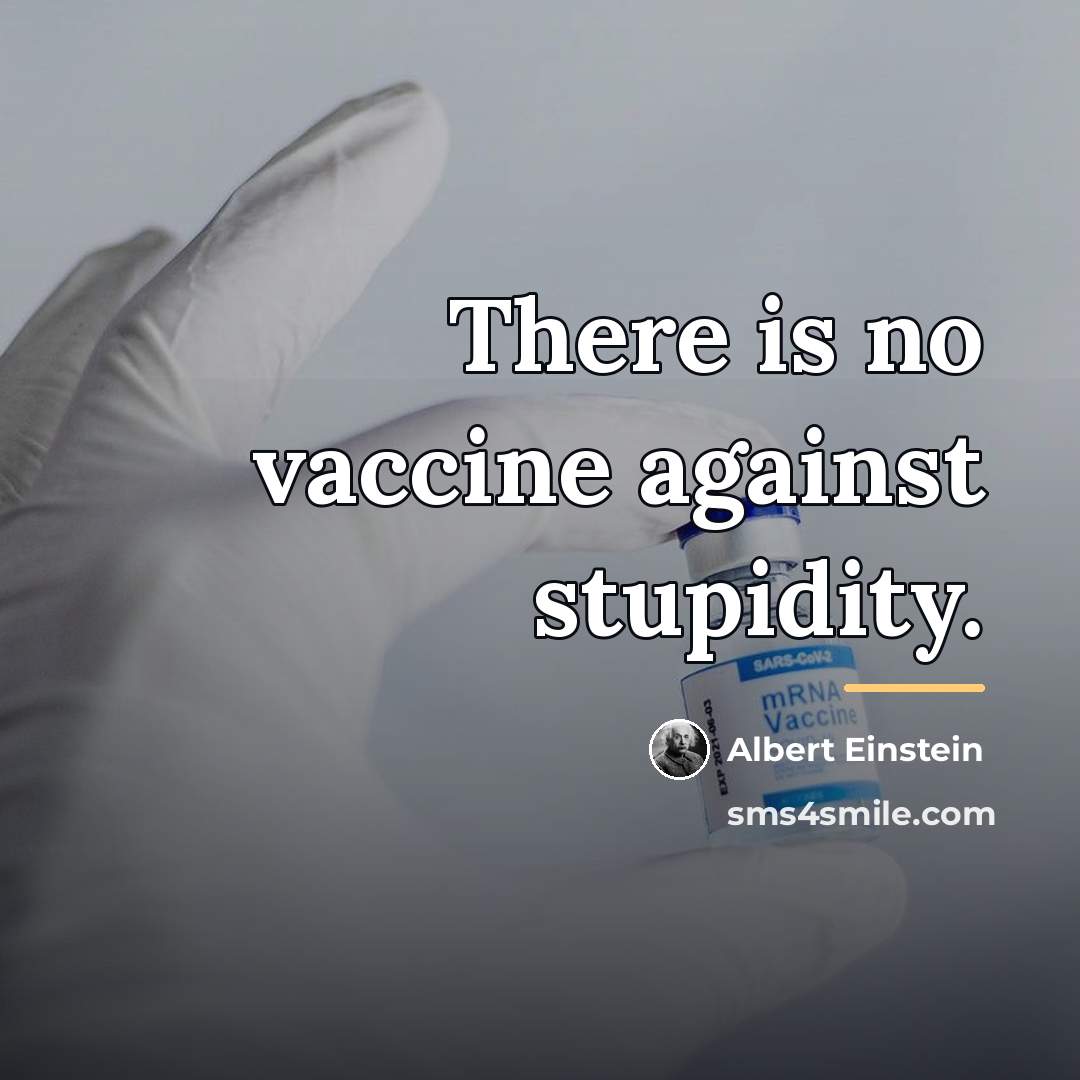 “There is no vaccine against stupidity.…” quote by Albert Einstein
