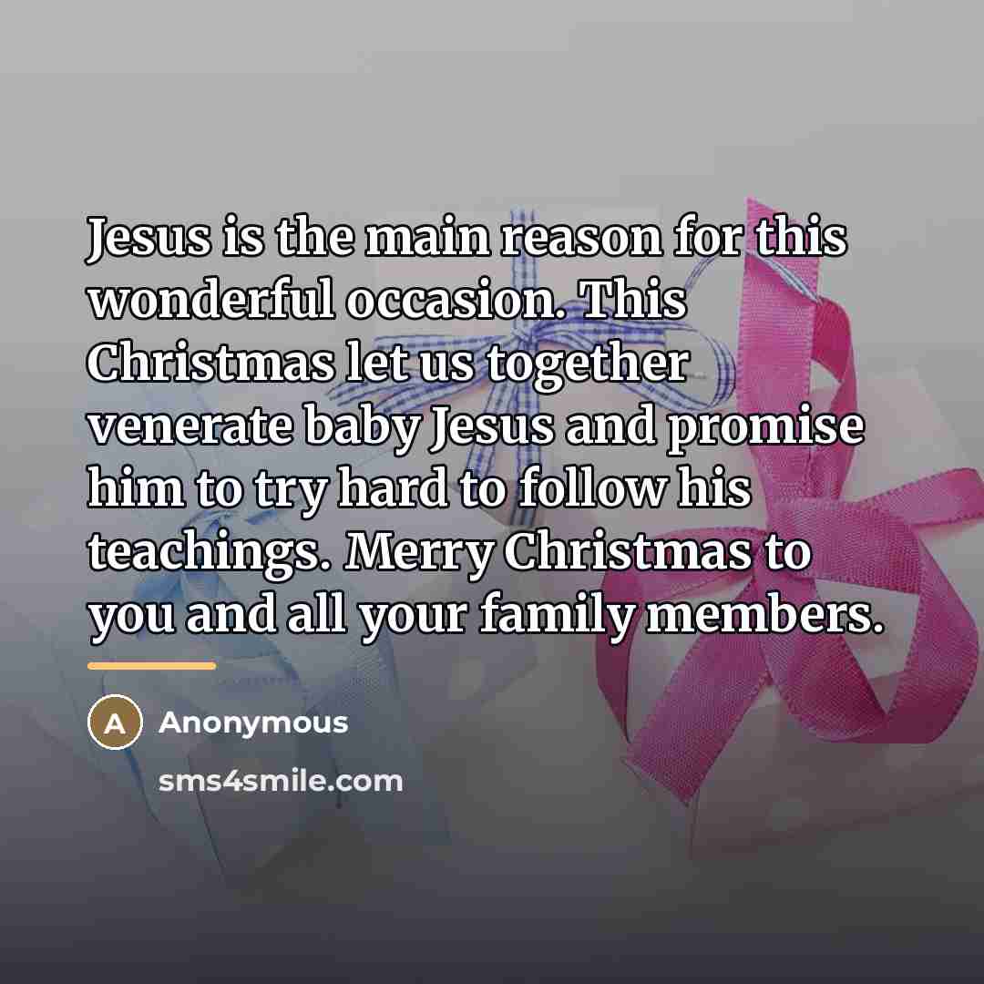 “Jesus is the main reason for this wonderful occasion. This…” quote by Anonymous