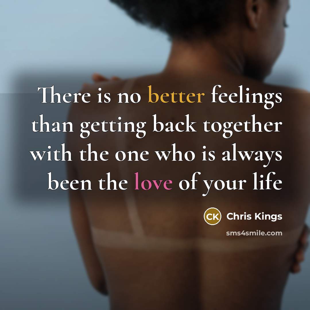 “There is no better feelings than getting back together with the one who is always been the love of your life” quote by Chris Kings