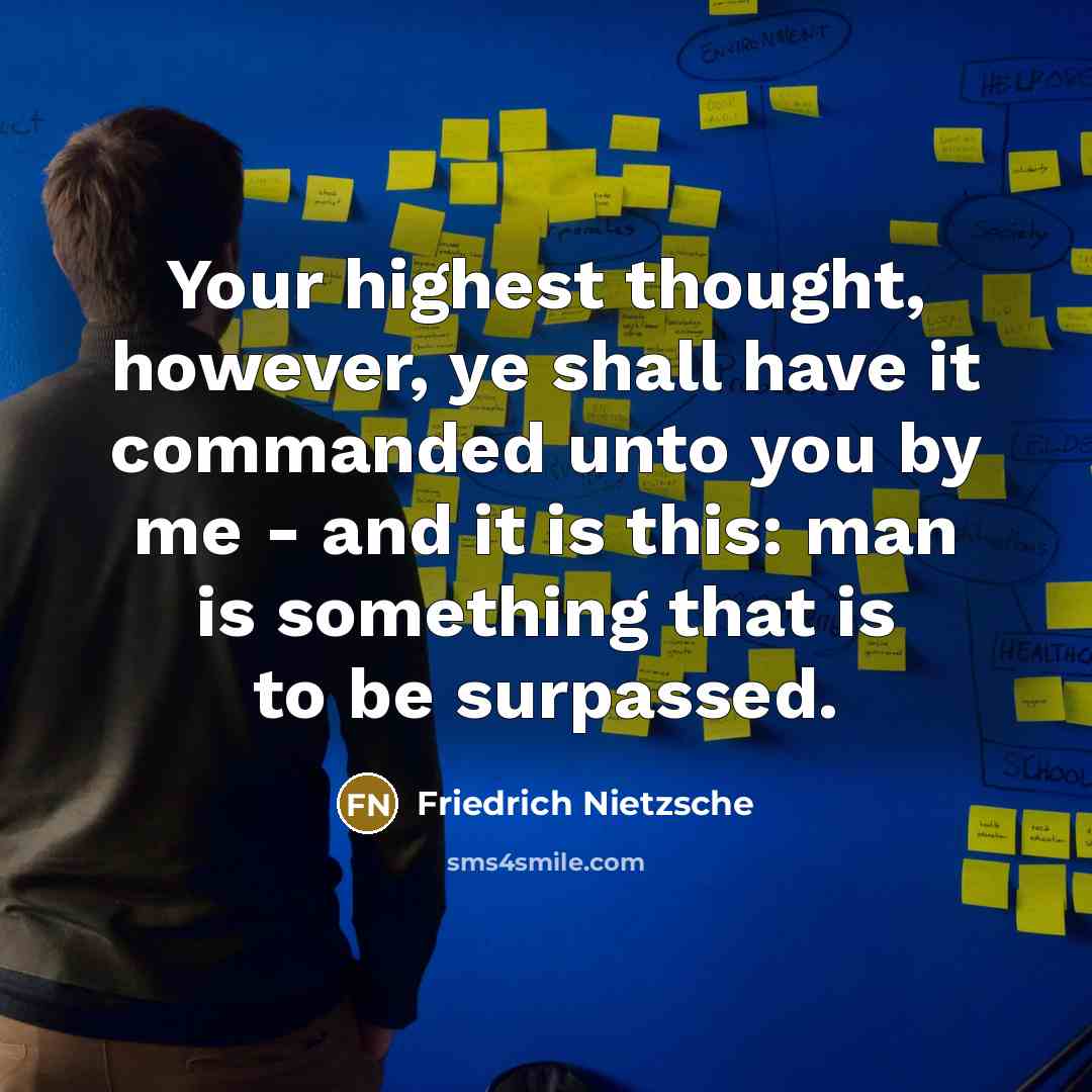 “Your highest thought, however, ye shall have it commanded unto…” quote by Friedrich Nietzsche