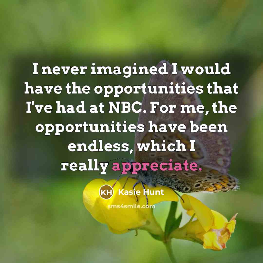 “I never imagined I would have the opportunities that I've…” quote by Kasie Hunt