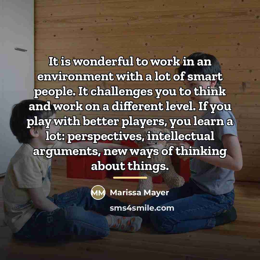 “It is wonderful to work in an environment with a…” quote by Marissa Mayer