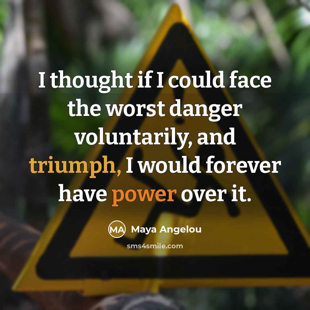 “I thought if I could face the worst danger voluntarily,…” quote by Maya Angelou