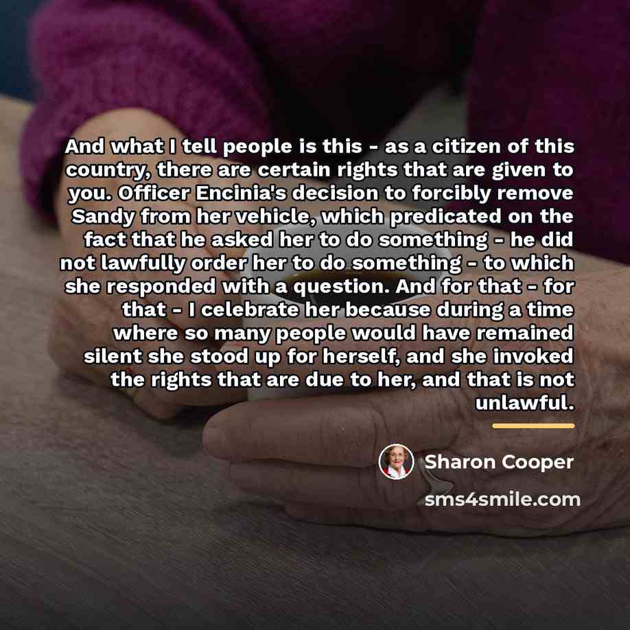 “And what I tell people is this - as a…” quote by Sharon Cooper