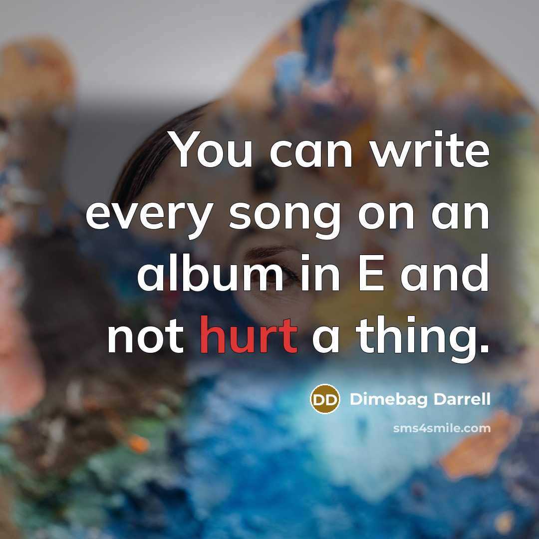 “You can write every song on an album in E…” quote by Dimebag Darrell