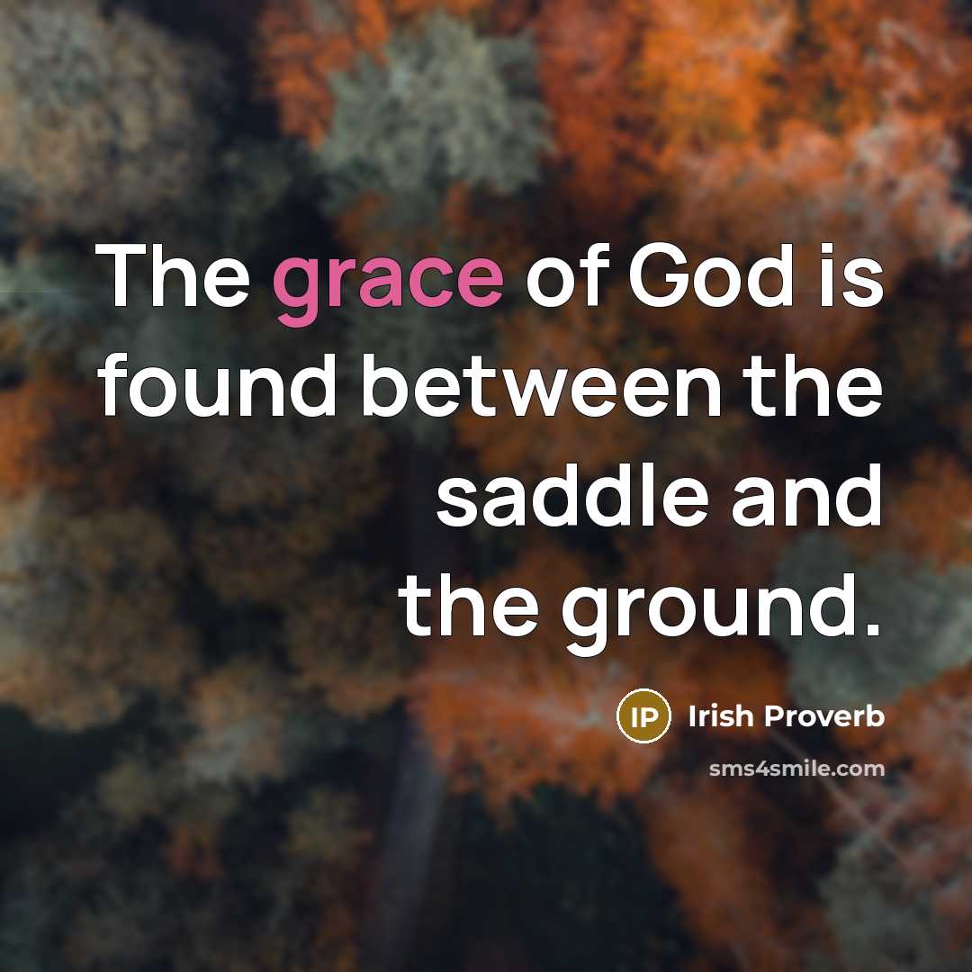 “The grace of God is found between the saddle and…” quote by Irish Proverb