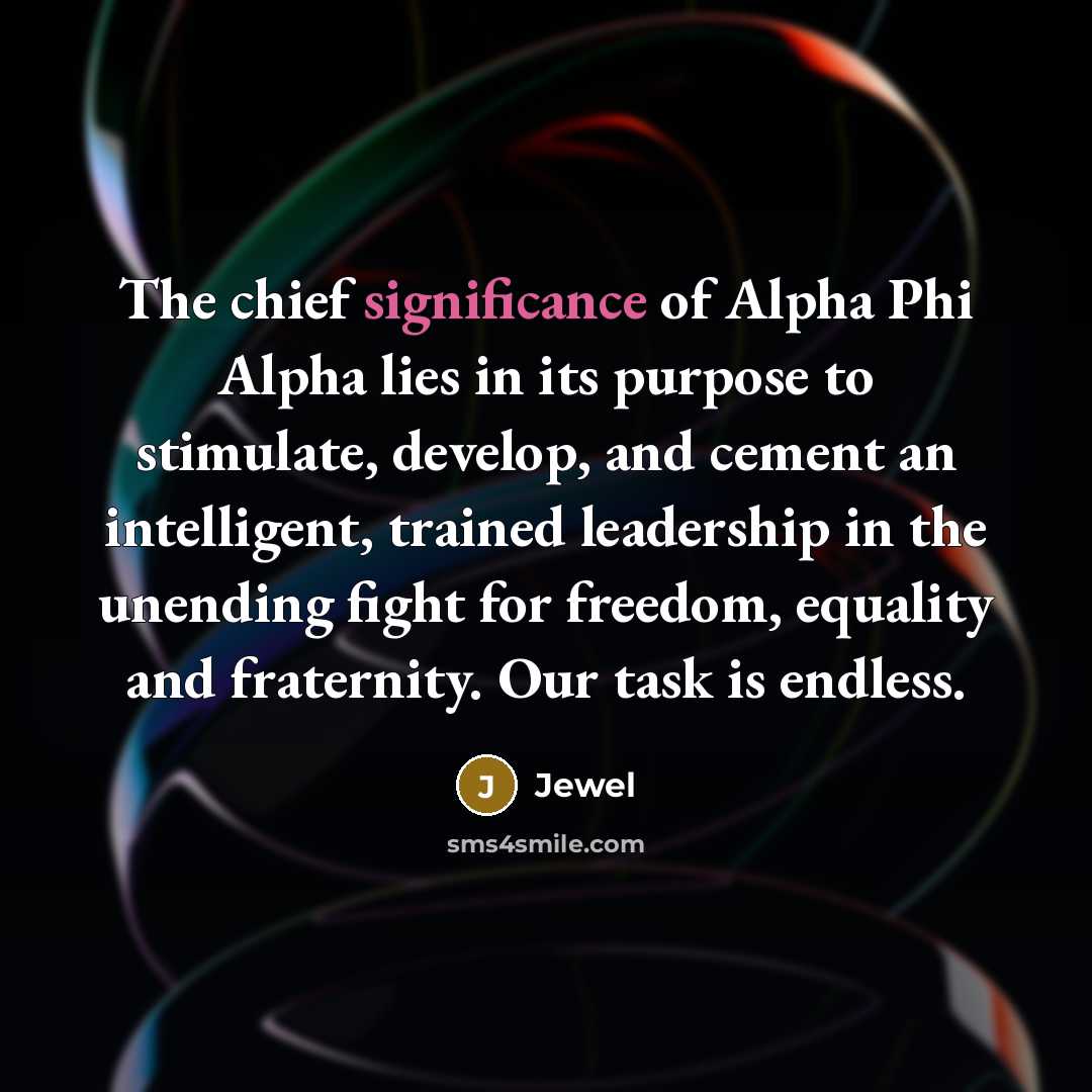 “The chief significance of Alpha Phi Alpha lies in its…” quote by Jewel