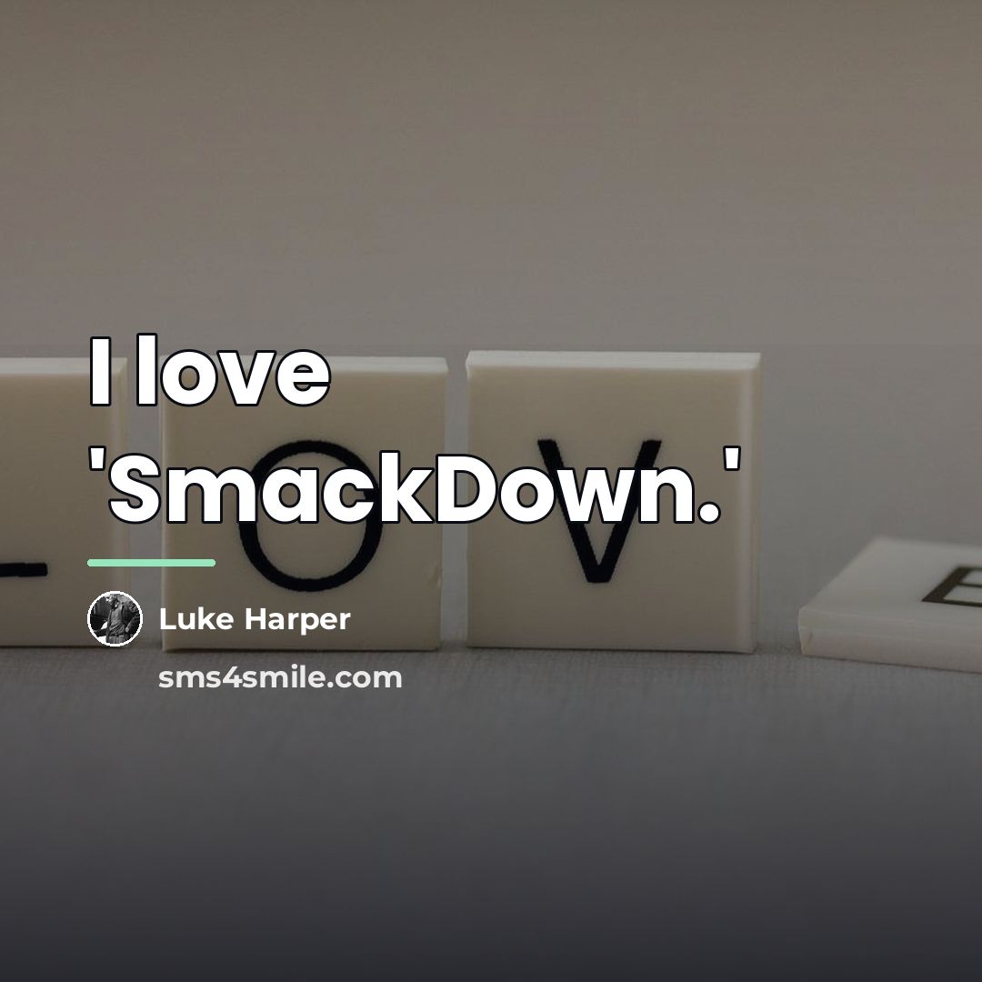 “I love 'SmackDown.'…” quote by Luke Harper